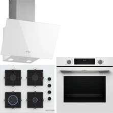 Bosch Beyaz 3 Lü Ankastre Set 483 ( HUA717BV0T - POP6C2P31O - DWK63PJ20T ) - Buhar Destekli -