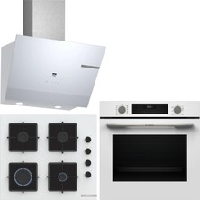 Bosch Beyaz 3 Lü Ankastre Set 507 ( HUA717BV0T - POP6C2P31O - DWK67PJ20T ) - Buhar Destekli -