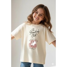 Monila Kız Çocuk Pamuklu Bisiklet Yaka Baskılı T-Shirt