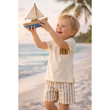 Monila Erkek Çocuk Pamuklu Baskılı Cep Detaylı T-Shirt ve Şort 2'li Takım