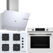 Bosch Beyaz 3 Lü Ankastre Set 471 ( HUA717BV0T - POP7C2P30O - DWK67PJ20T  ) 67CM Ocak - Buhar Destekli -
