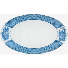 Vista Alegre Coralina By Oscar De La Renta Mavi Porselen Servis Tabağı 41 cm