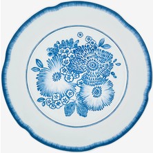 Vista Alegre Coralina By Oscar De La Renta Mavi Porselen Yemek Tabağı 29 cm