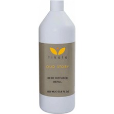 Tikala Bambu Çubuklu Oda Kokusu Kristal Yenileme Likiti Oud Story - 1000 ml | Refill - Yedek