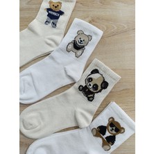 Hippo Kolej Çorap Ayıcıklı Dikişsiz 4çift