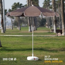 Branda Marketim Kahverengi Plaj Şemsiyesi 200 cm Ø