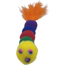 Çarşı Point Yumuşacık Ipli Tırtıl Şeklinde Rengarenk Sevimli Evcil Hayvan Oyuncağı
