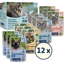 Bozita Sos Içinde Balık ve Etli Kedi Konservesi Multibox 12X85 gr