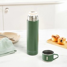 Karaca Thermosteel Nature 550 ml Haki Çelik Termos Dökülme Emniyeti ile Uzun Süre Sıcak ve Soğuk