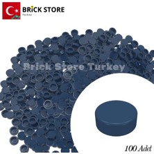 LEGO Yedek Parçalar: 100 Adet 1x1 Tile Round Yuvarlak Fayans Parçası, Lacivert Renk (Dark Blue )