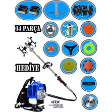 Eisenn Alman EIS-C14 Smart 9900 Pro Sırt Tırpan+ Akrobat Çapalama + Toprak Eşeleme 14 Parça Full Set