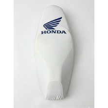 Utku Giyim Honda Pcx,dio,activa,sh Uyumlu Beyaz Motosiklet Sele Kılıfı Mavi Baskılı