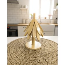 Mutfakçım '3'lu Dekoratıf Standlı Ahşap Nıhale (Çap:18,5 Cm)