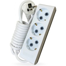 Trend Hause Üçlü, Topraklı, Klemensli 3 Metre Uzunluğunda, Askı Aparatlı Grup Priz Anahtarsız