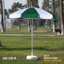 Branda Marketim Yeşil - Beyaz Plaj Şemsiyesi 200 cm Ø