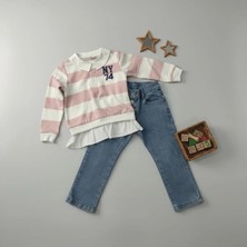 Lea Kids Kız Çocuk Pantalon Sweat Alttan Gömlek Detaylı Takım