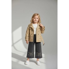 Lea Kids Kız Çocuk Bayramlık 3lü Trençkotlu Pantalon Badi Takım
