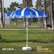Branda Marketim Mavi Beyaz Plaj Şemsiyesi 200 cm Ø
