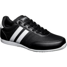 Best Of 2086-26 Cilt Deri Anatomik Erkek Sneaker Siyah Beyaz