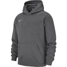Nike Park 20 Fleece Kapüşonlu Çocuk Sweatshirt Gri Düz Desenli Erkek Çocuk Sezonluk