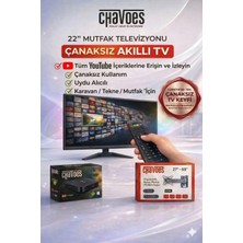 Chavoes 22 Inç Mutfak Tv + Android Box | Çanak Antensiz Wifi Tv | Askı Aparatı Hediyeli