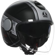 Agv Eteres Mondello Güneş Vizörlü Açık Kask (Mat Siyah-Gri)