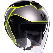 Agv Irides Davao Güneş Vizörlü Açık Kask (Siyah-Gri-Fluo Sarı)