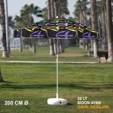 Branda Marketim Çok Renkli Plaj Şemsiyesi 200 cm Ø