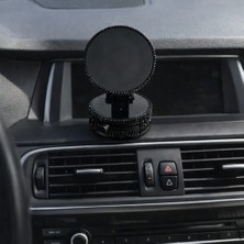 Işıltı Design Kadınlara Özel Siyah Kristal Taşlı Araç Telefon Tutacağı Oto Telefon Tutucu