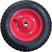Veka 3.50-7 Şişme El Arabası Tekerleği Rulmanlı Metal Jant 20 Psı