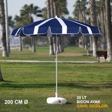 Branda Marketim Lacivert - Beyaz Plaj Şemsiyesi 200 cm Ø