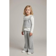 Lea Kids Kız Çocukları Kız Bebekler Bayramlık Rahat Çizgili Pantalonlu Trend Takım