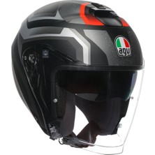 Agv Irides Zurigo Güneş Vizörlü Açık Kask (Mat Siyah-Gri)