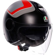 Agv Eteres Scaglieri Güneş Vizörlü Açık Kask (Mat Gri Kırmızı)