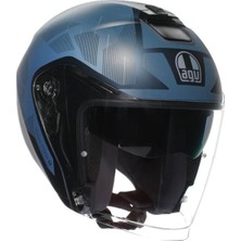 Agv Irides Trieste Güneş Vizörlü Açık Kask (Mat Mavi-Gri)