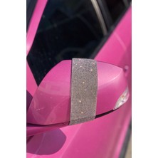 Işıltı Design Gümüş Kristal Taşlı Dik Şerit Dikiz Ayna Taşı 2 Adet