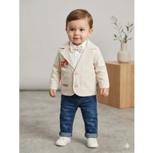 Vavbaby Erkek Bebek Blazer Ceketli Kot Pantolonlu 3’lü Takım