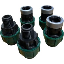 Veka 20 mm Damla Sulama Kaplin Seti – 3 Dişi 2 Erkek Pe Boru Bağlantı Aparatı