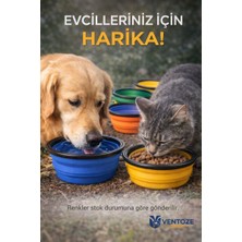Ventoze Katlanabilir Silikon Evcil Hayvan Mama ve Su Kabı | Taşınabilir Kedi Köpek Seyahat Kabı-Karışık Renk