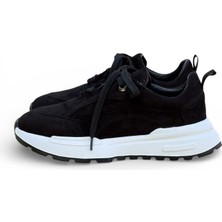 Degischic Siyah Süet Deri Sneaker