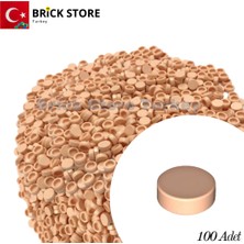 LEGO Yedek Parçalar: 100 Adet 1x1 Tile Round Yuvarlak Fayans Parçası, Light Nougat