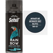 Selsil Raınbow Akrilik Sprey Boya Antrasit Gri TAB-451 Ral 7016 400 ml