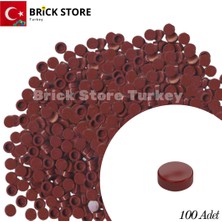 LEGO Yedek Parçalar: 100 Adet 1x1 Tile Round Yuvarlak Fayans Parçası, Bordo Renk (Dark Red )