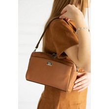 Piel Lino Pıel Lıno Kadın Hakiki Deri Omuz ve Çapraz Çanta PL038-D Taba