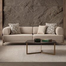 Edsy Home Mokka Üçlü Koltuk Krem Renk