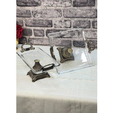 SEÇKİNEV Seçkinev Bayram Ikilisi 2 Parça Metal Döküm Ayaklı Sunum Tabağı Seti (Şekerlik)