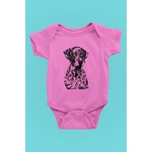 Darkhane Alman Shorthair - Köpek Baskılı Unisex Pembe Bebek Body - Zıbın BB002