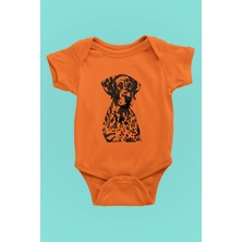 Darkhane Alman Shorthair - Köpek Baskılı Unisex Turuncu Bebek Body - Zıbın BB005