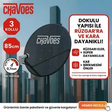 Chavoes Çanak Anten 85CM 3 Kollu Delikli Rüzgara Dayanıklı + 4'lü LNB + 20M Kablo (Premium Paket)
