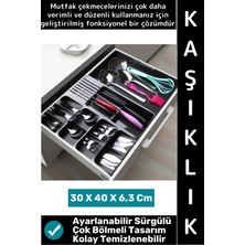 Wintoup #çatalkaşıklık Uzun Ömürlü Çok Şık Mutfak Dolap Çekmece Içi Ayarlanabilir Sürgülü Çatal Kaşıklık